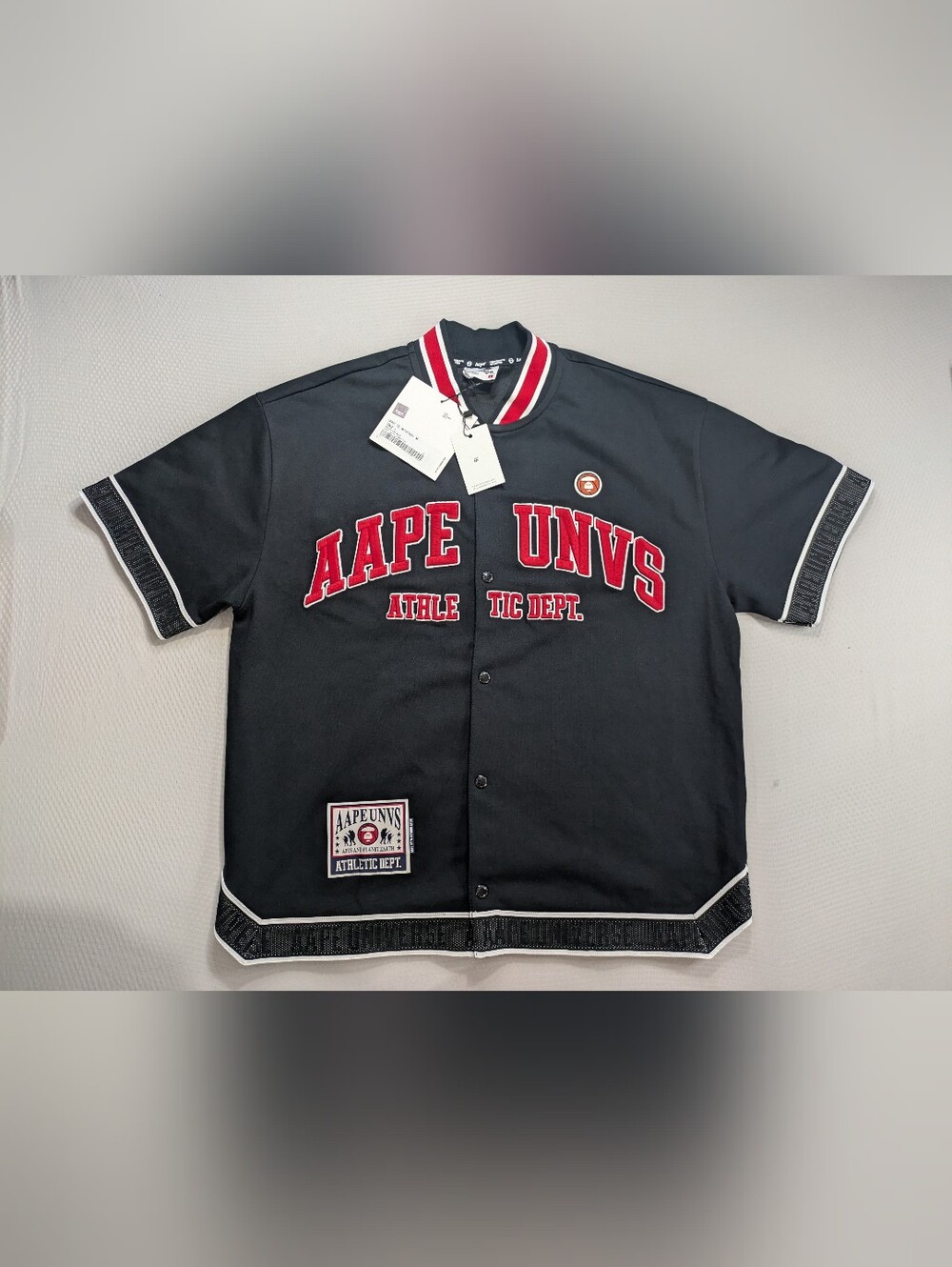 AAPE BY *A BATHING APE®Moonface patch baseball shirt